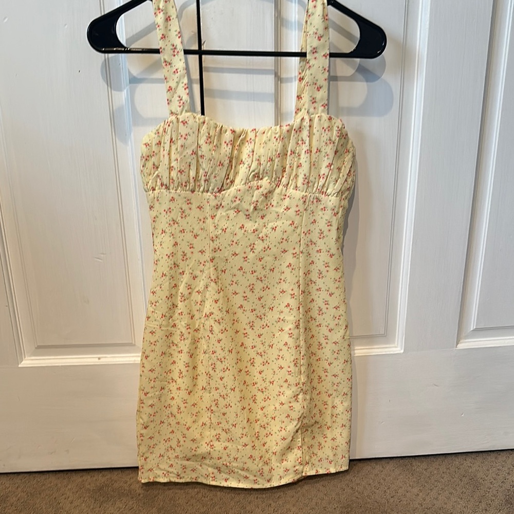 Floral Yellow Mini Dress